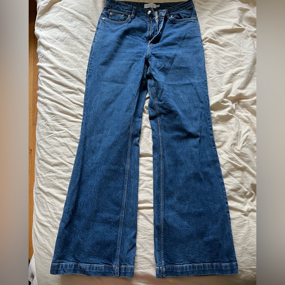 & Other Stories High Rise Dark Denim Flare Jeans Size 30